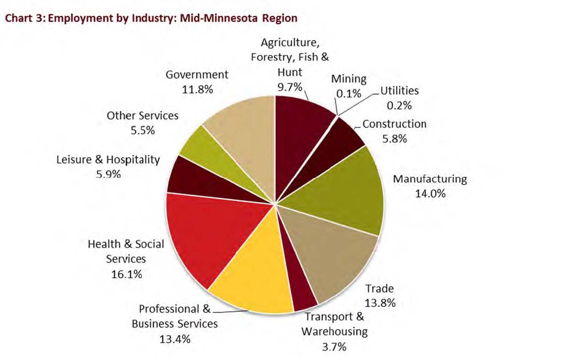 Economic Composition of the Mid-Minnesota Region of Minnesota:  Industries and Performance