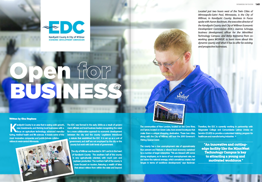 Kandiyohi County/Willmar featured in Business in Focus magazine