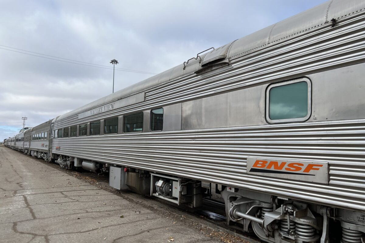 picture of a passenger train parked