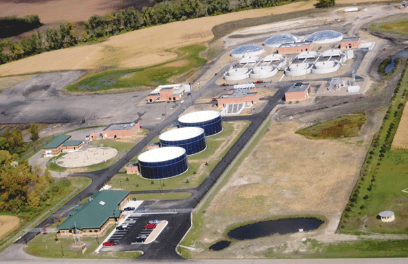 Aerial of Willmar's waste water facility