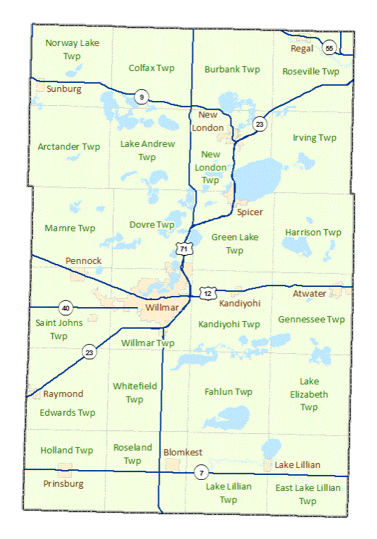 kandiyohi county map